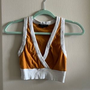Orange and white crop top